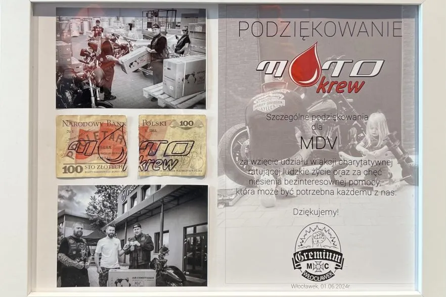 MDV sponsorem Moto Krew we Włocławku z wyróżnieniem od organizatorów